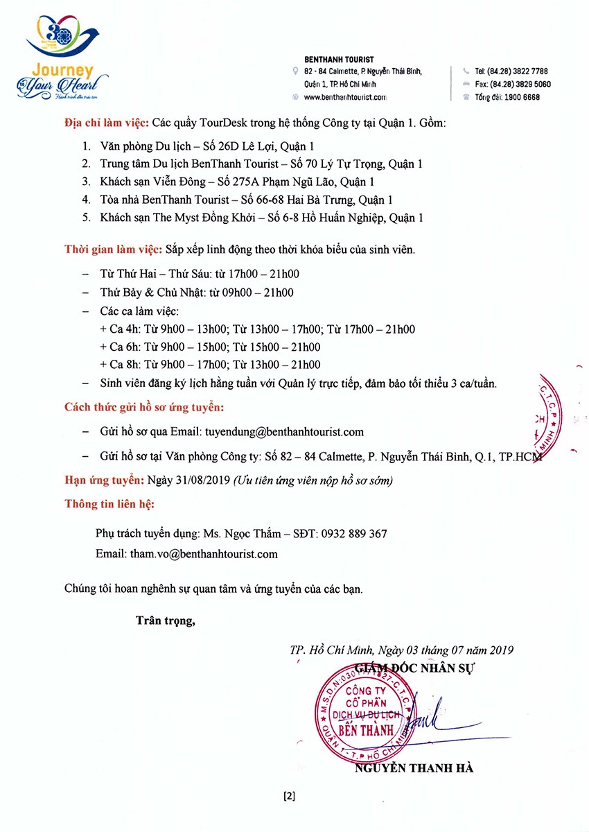 Mạng bán tour du lịch trực tuyến hàng đầu tại Việt Nam | BenThanh Tourist